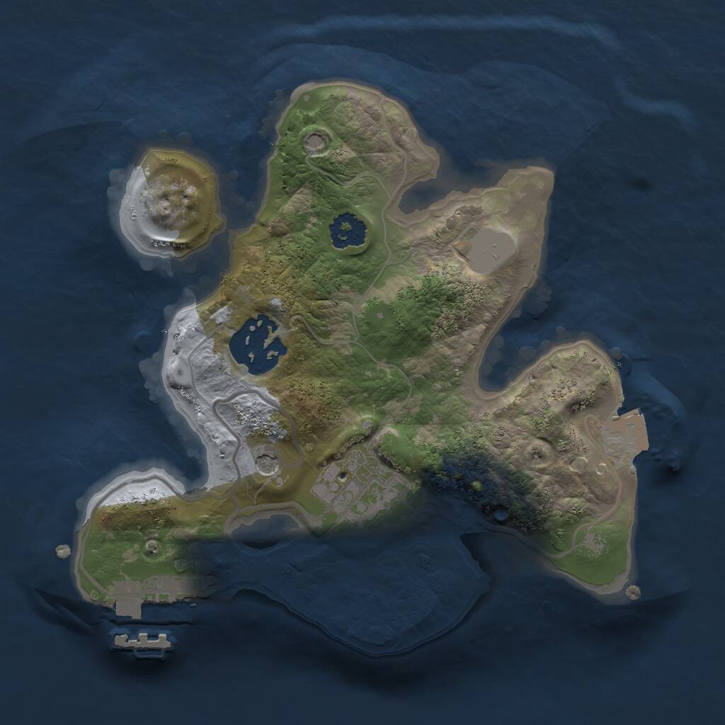Rust Map: Procedural Map, Size: 2000, Seed: 1123223211, 5 Monuments