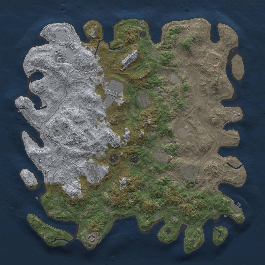 Rust Map: Procedural Map, Size: 4500, Seed: 193094070, 20 Monuments
