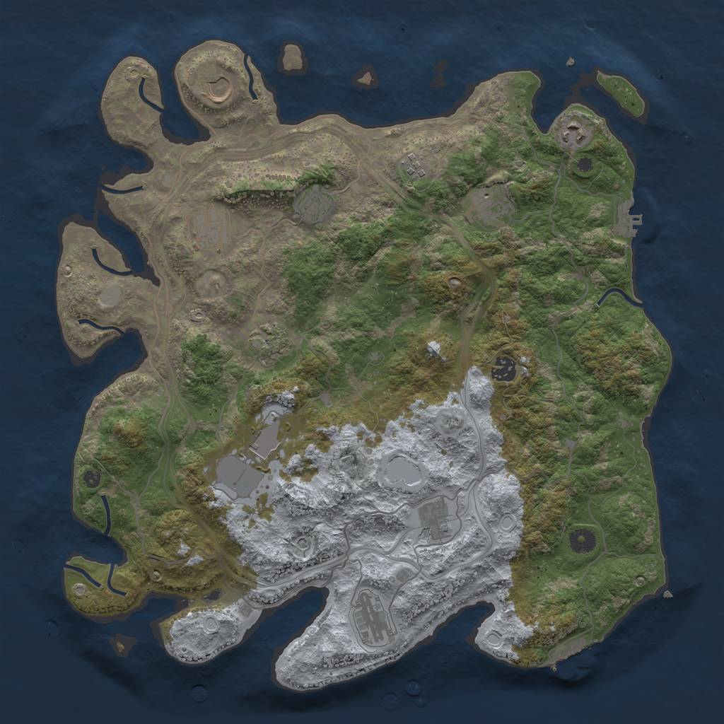 Rust Map: Procedural Map, Size: 4250, Seed: 1640242584, 19 Monuments