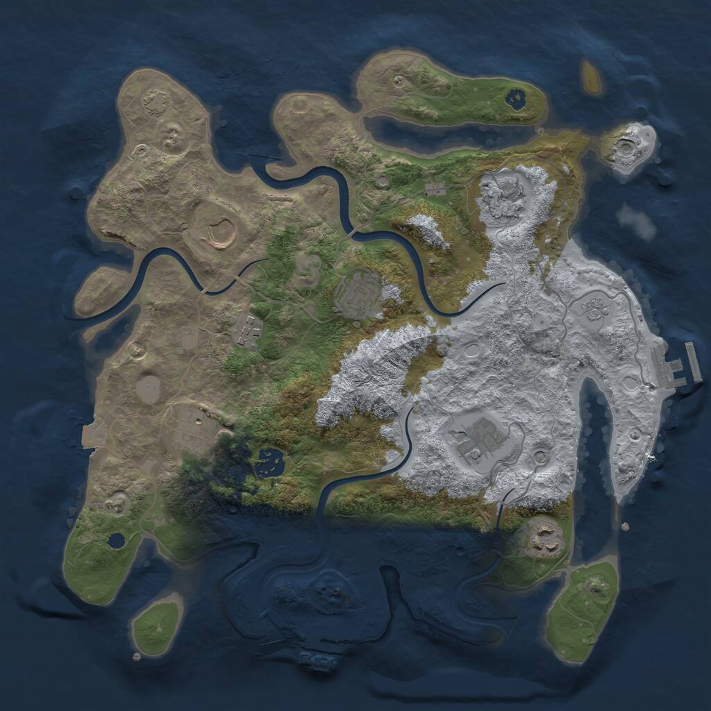 Rust Map: Procedural Map, Size: 3500, Seed: 1248448908, 14 Monuments