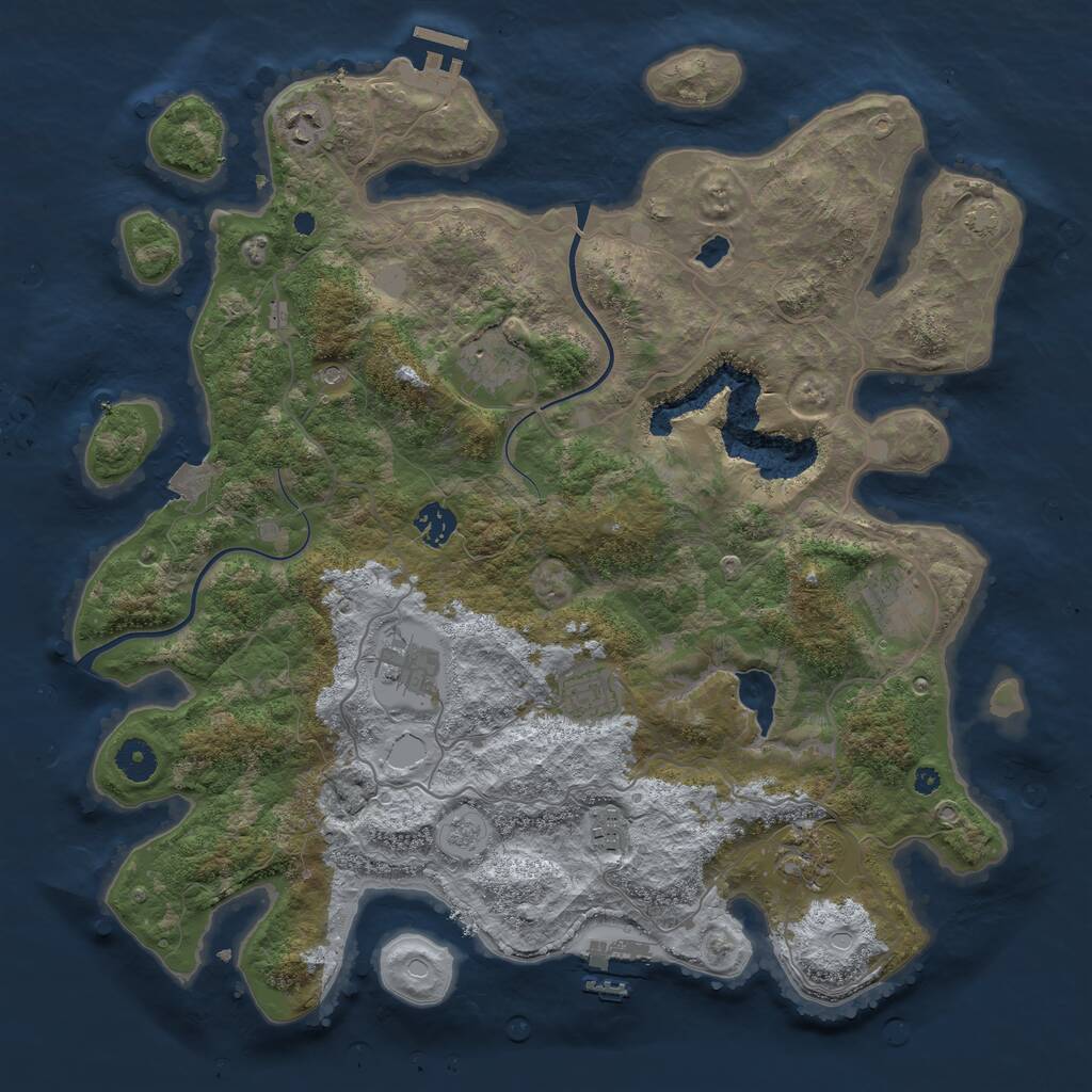 Rust Map: Procedural Map, Size: 4000, Seed: 1755841447, 14 Monuments