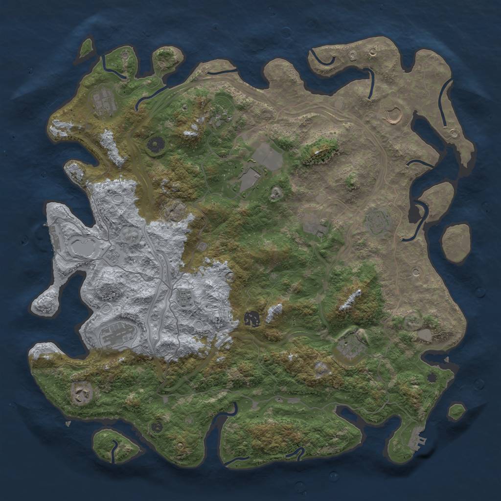 Rust Map: Procedural Map, Size: 4500, Seed: 1817969883, 20 Monuments