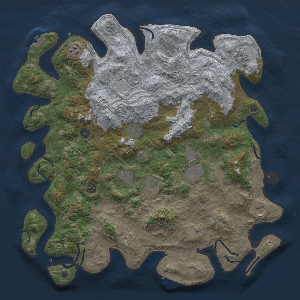 Rust Map: Procedural Map, Size: 4444, Seed: 666666, 19 Monuments
