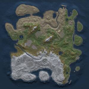 Thumbnail Rust Map: Procedural Map, Size: 3500, Seed: 17355, 13 Monuments