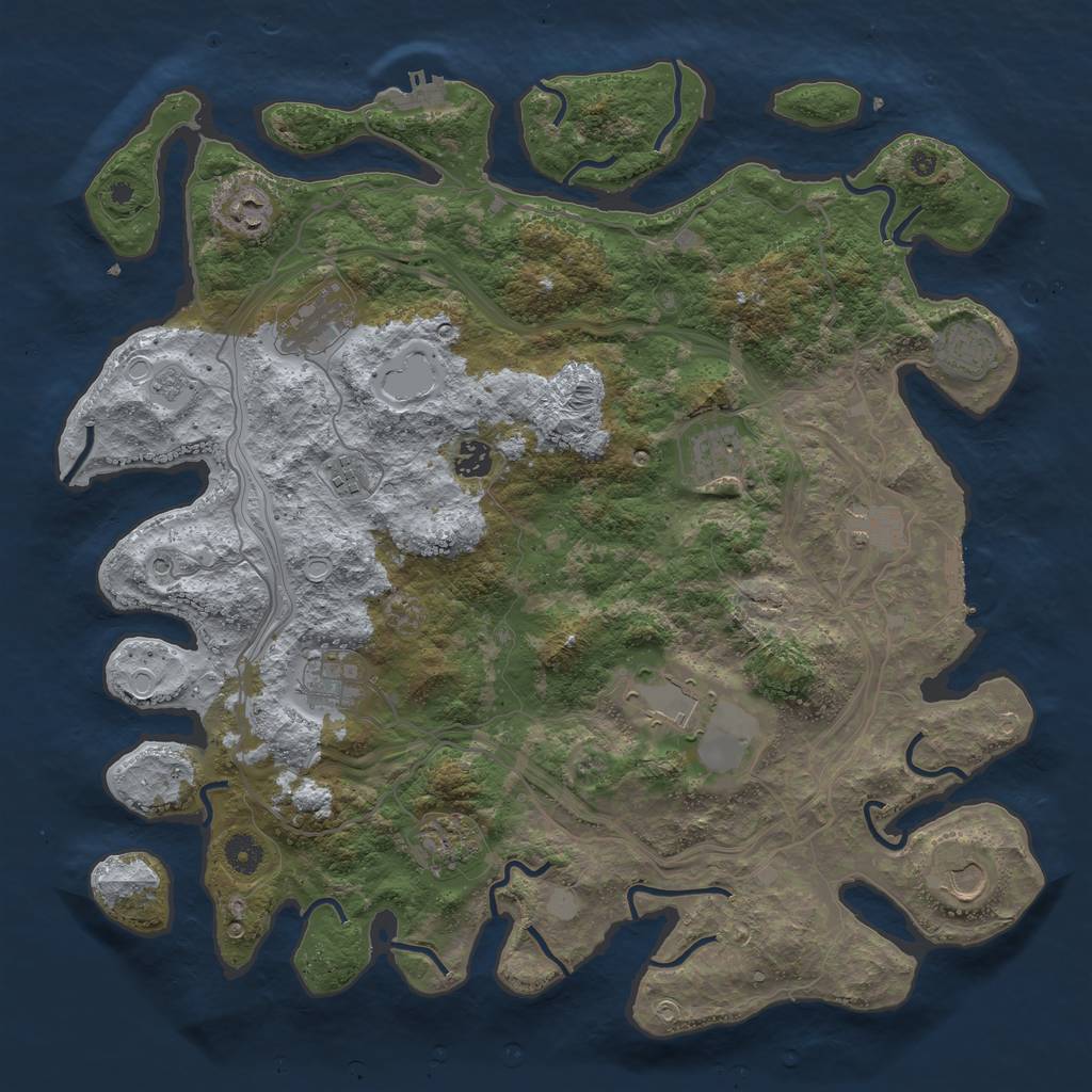 Rust Map: Procedural Map, Size: 4250, Seed: 47359691, 20 Monuments