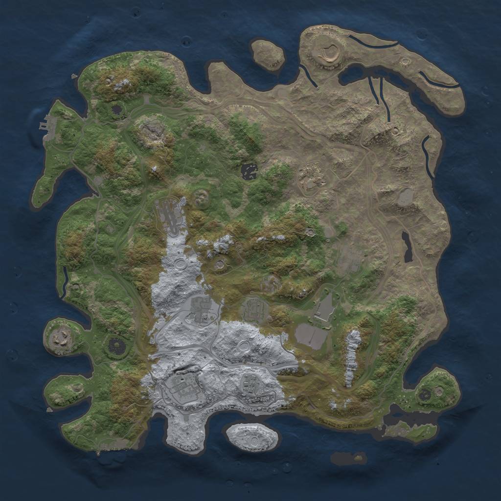 Rust Map: Procedural Map, Size: 4250, Seed: 843469962, 19 Monuments