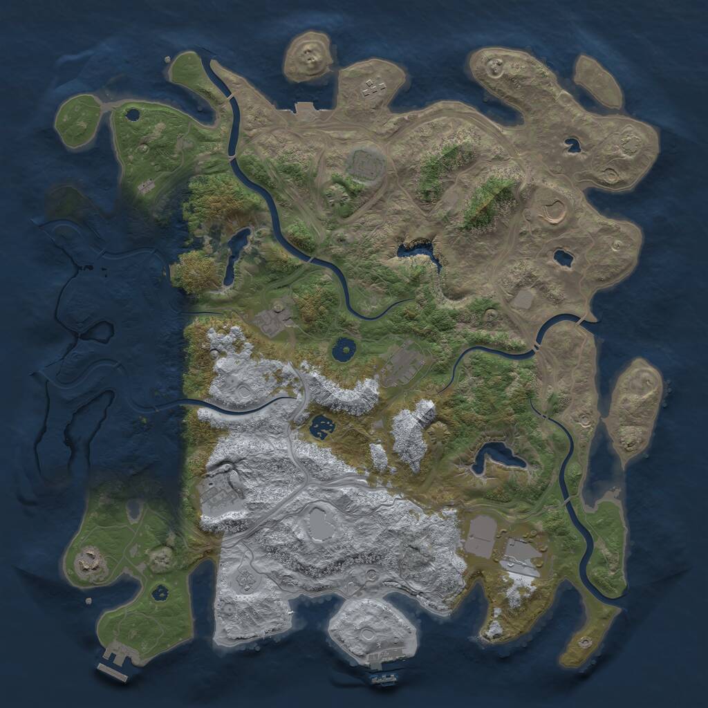 Rust Map: Procedural Map, Size: 4500, Seed: 37564555, 15 Monuments