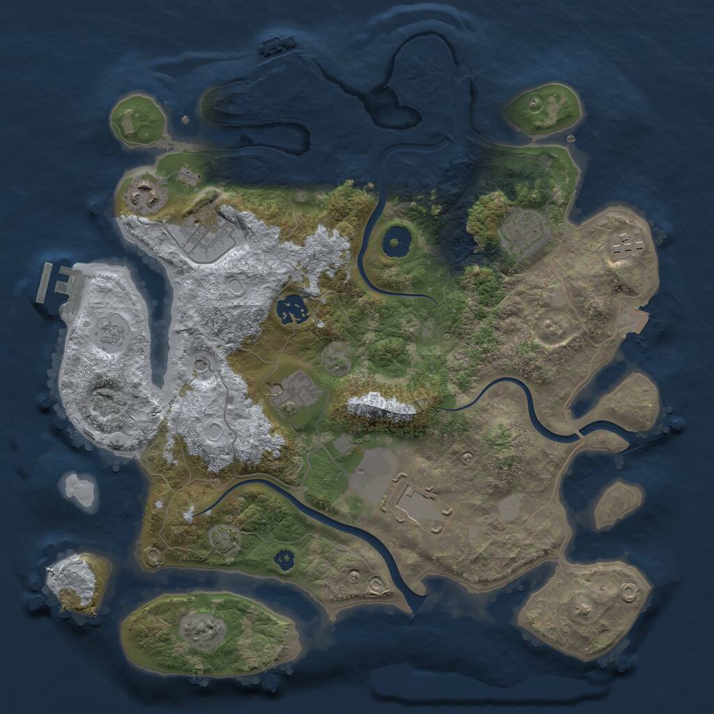 Rust Map: Procedural Map, Size: 3500, Seed: 198847457, 13 Monuments
