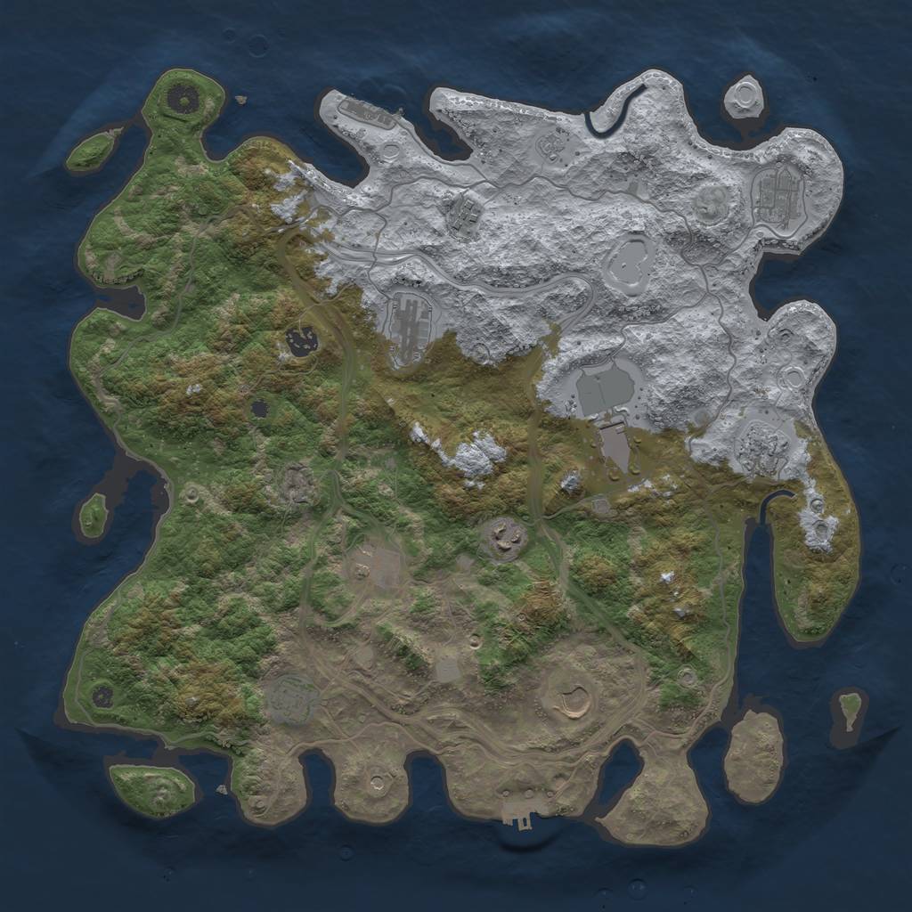 Rust Map: Procedural Map, Size: 4300, Seed: 74226, 19 Monuments