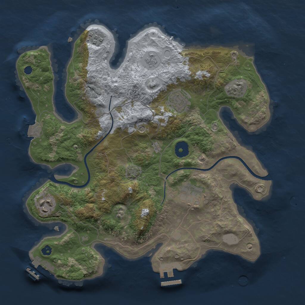 Rust Map: Procedural Map, Size: 3000, Seed: 506564568, 10 Monuments