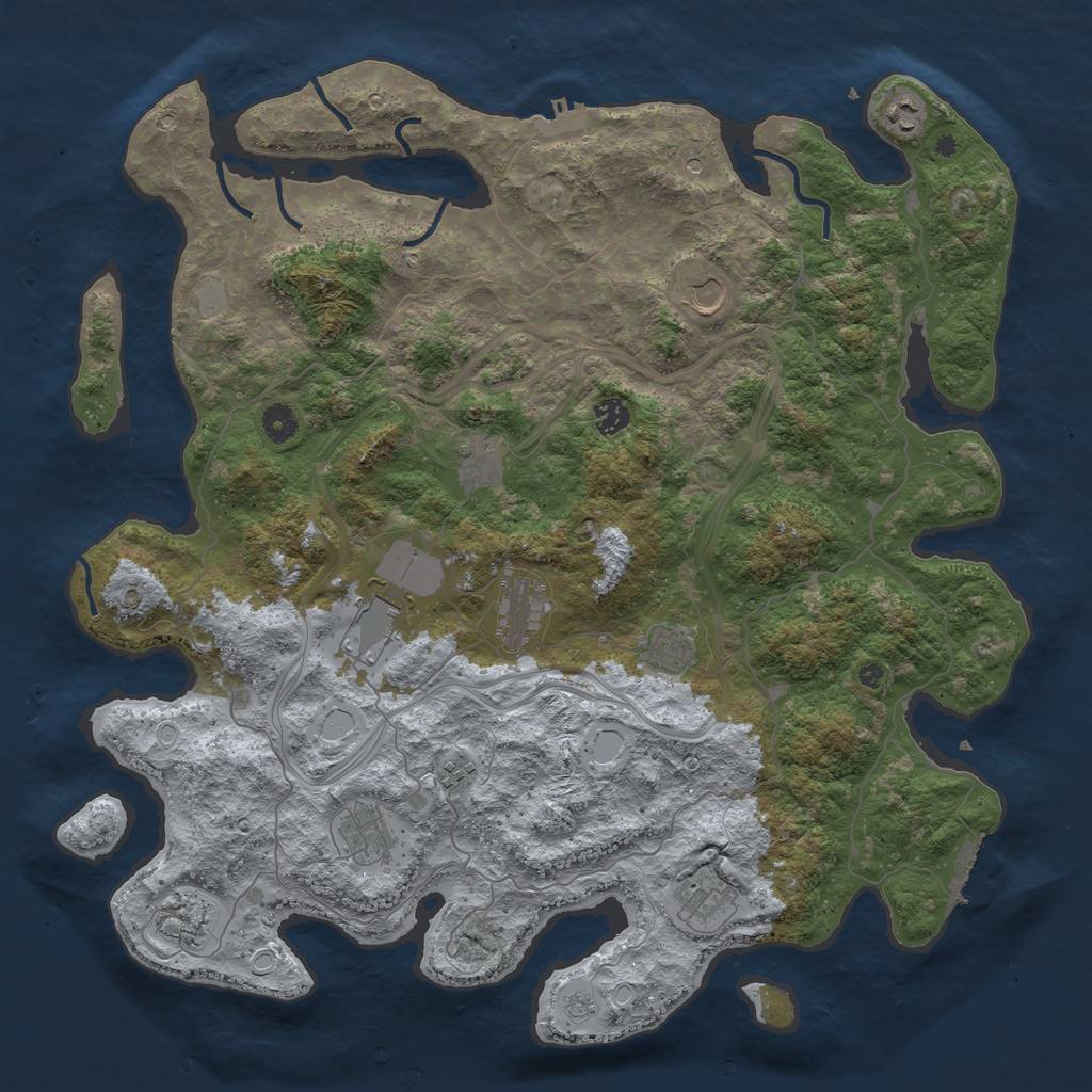 Rust Map: Procedural Map, Size: 4500, Seed: 1481269693, 20 Monuments