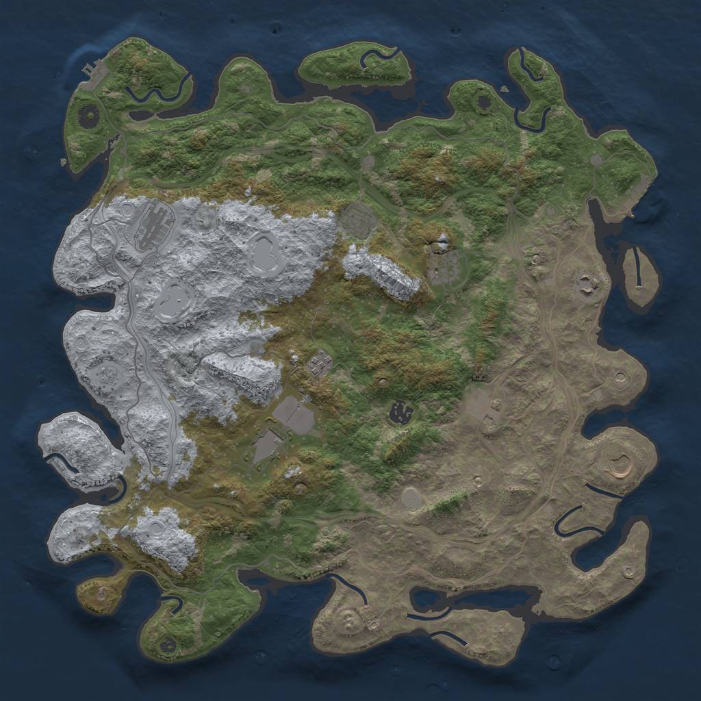 Rust Map: Procedural Map, Size: 4500, Seed: 15264, 18 Monuments