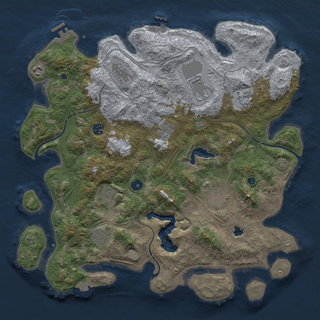 Rust Map: Procedural Map, Size: 4250, Seed: 1524986770, 15 Monuments
