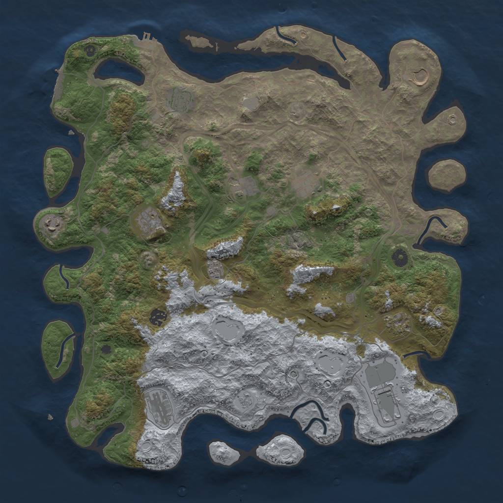 Rust Map: Procedural Map, Size: 4500, Seed: 757151015, 20 Monuments
