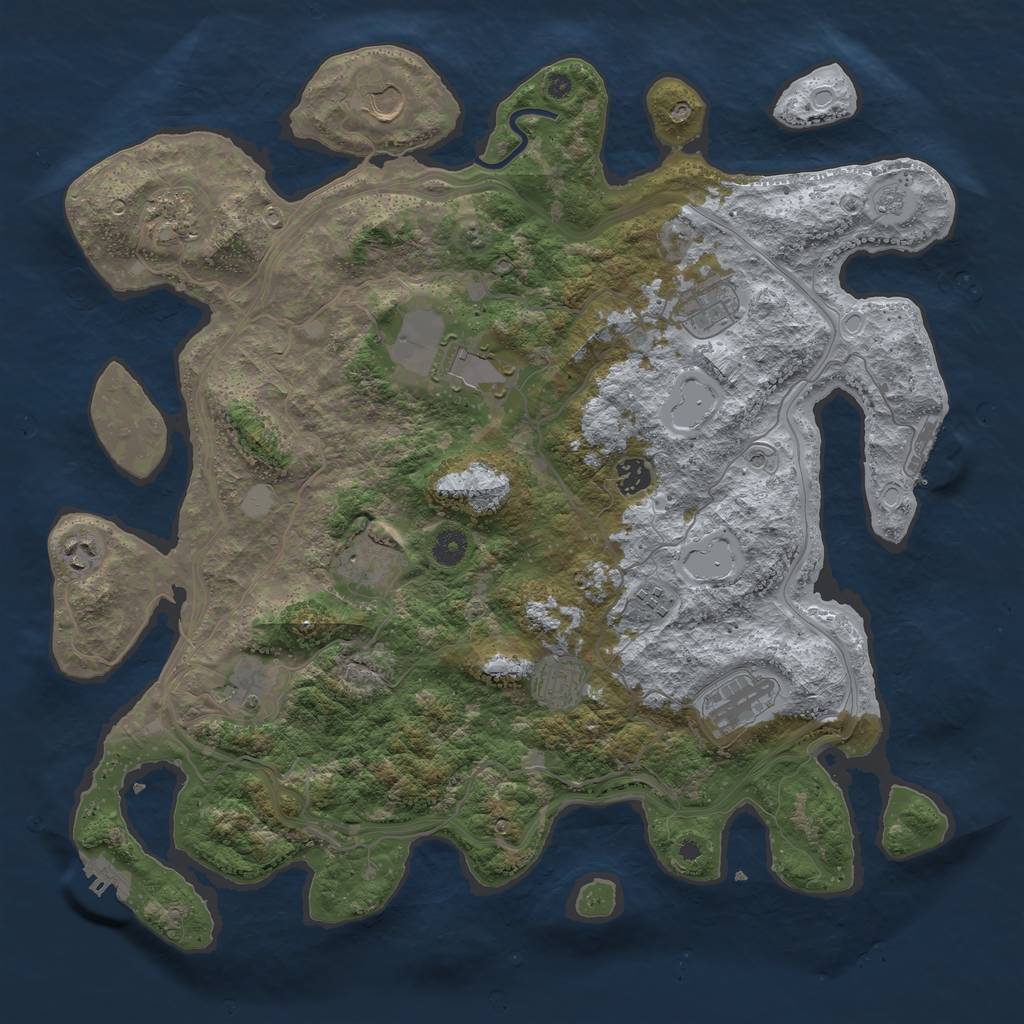 Rust Map: Procedural Map, Size: 4300, Seed: 1758739680, 20 Monuments