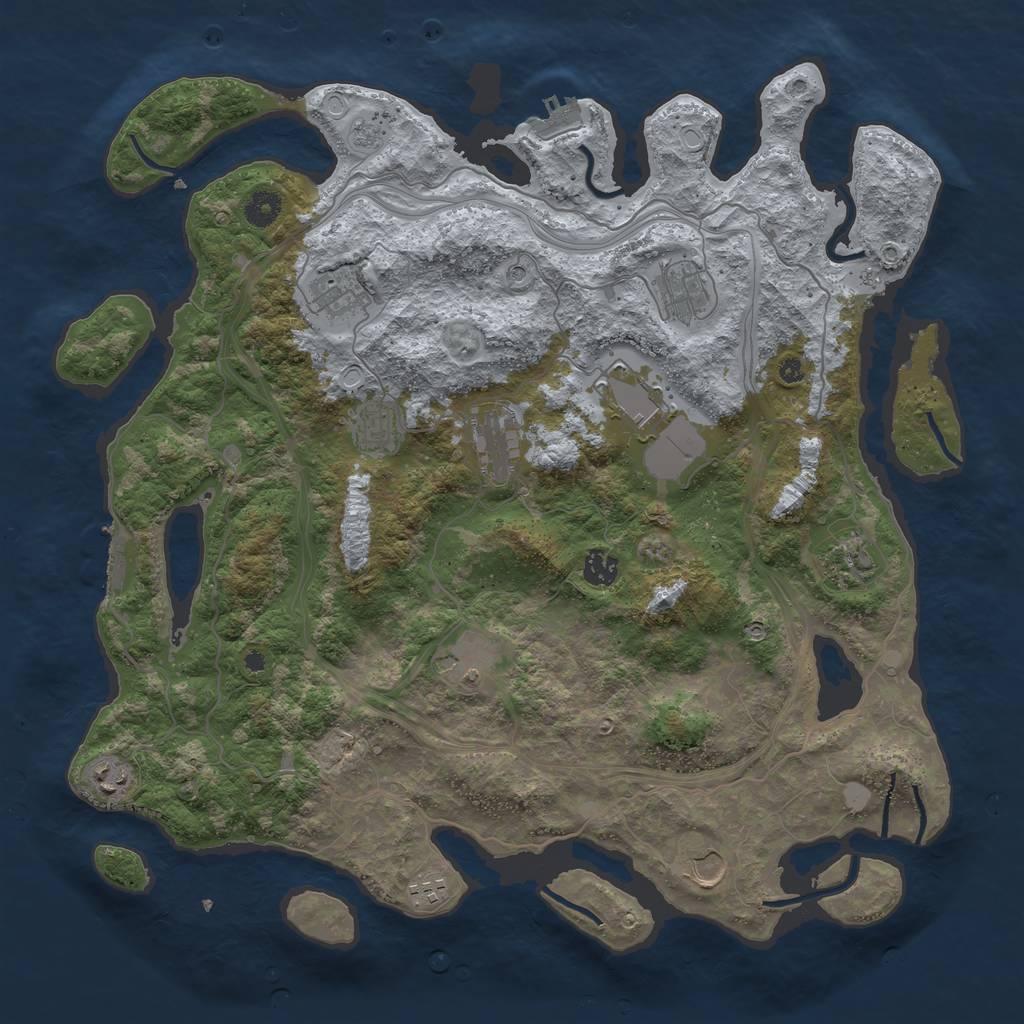 Rust Map: Procedural Map, Size: 4250, Seed: 1430712821, 20 Monuments