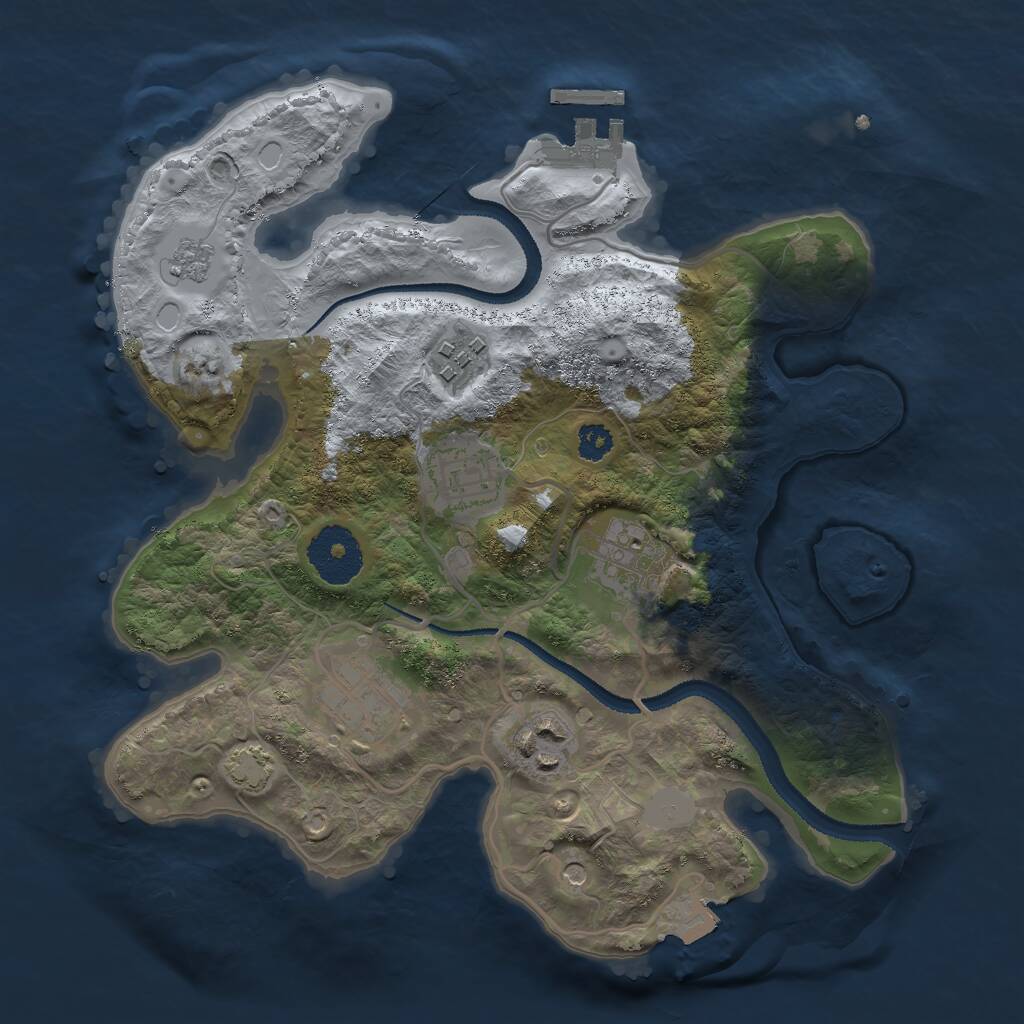 Rust Map: Procedural Map, Size: 2800, Seed: 5869, 10 Monuments