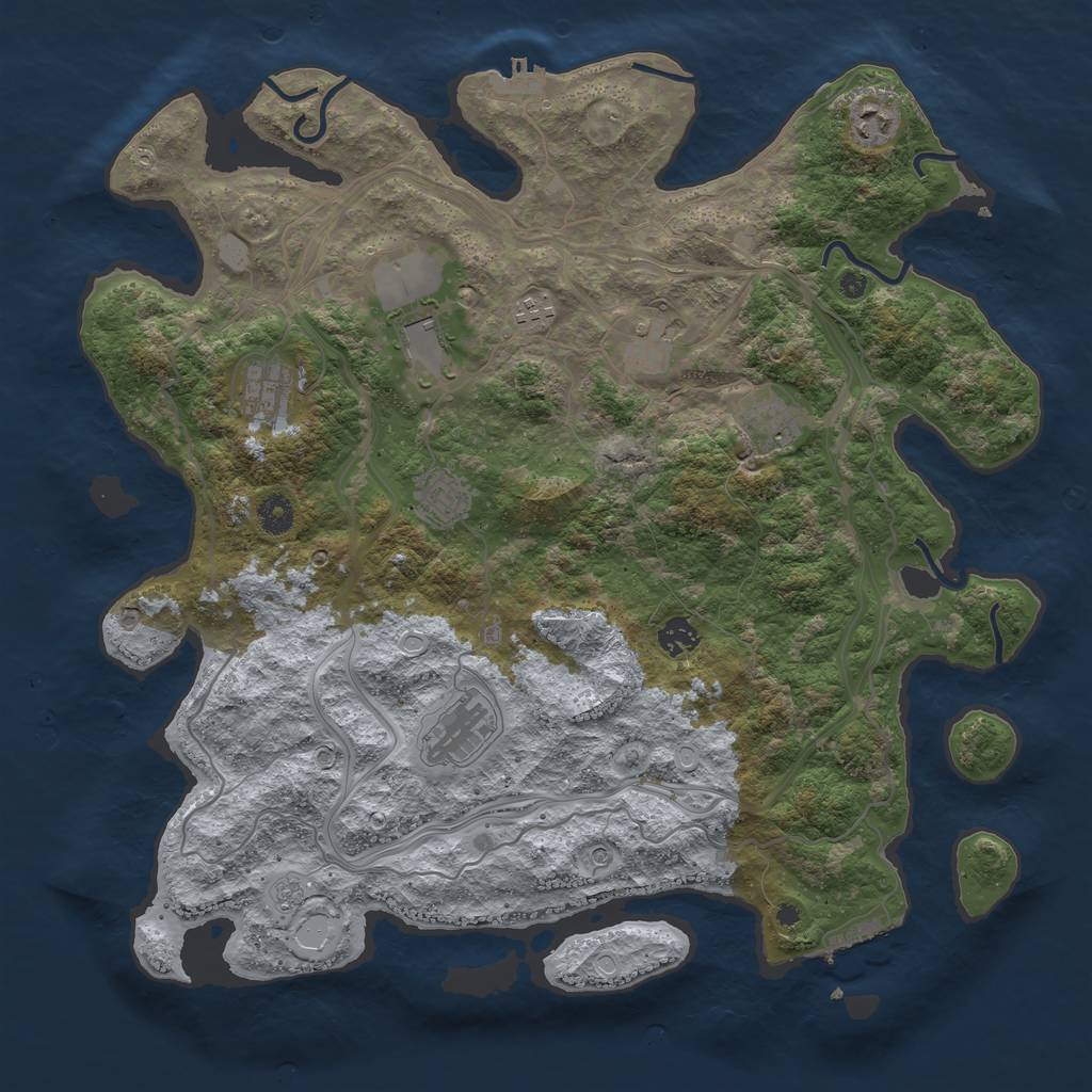Rust Map: Procedural Map, Size: 4250, Seed: 2942029, 18 Monuments