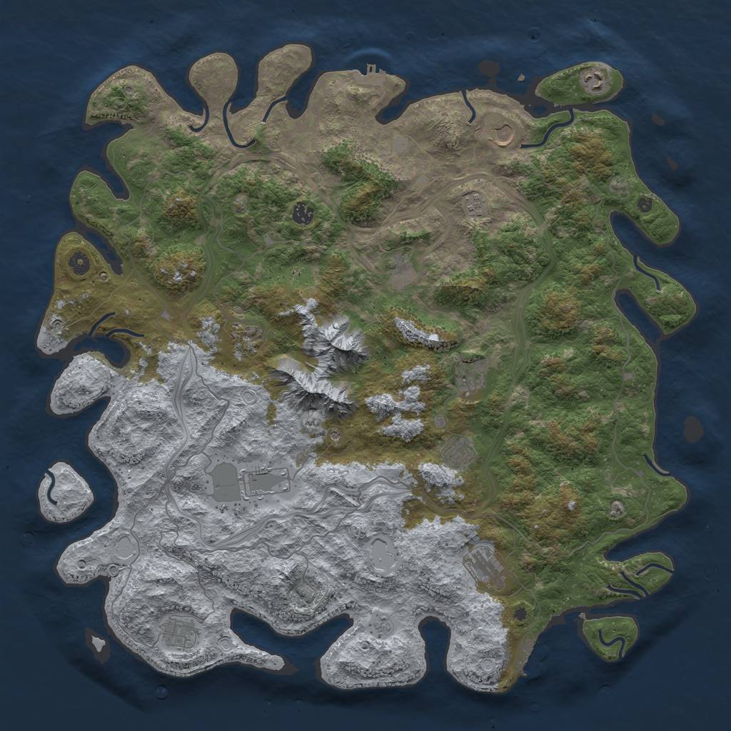 Rust Map: Procedural Map, Size: 5000, Seed: 185208881, 20 Monuments