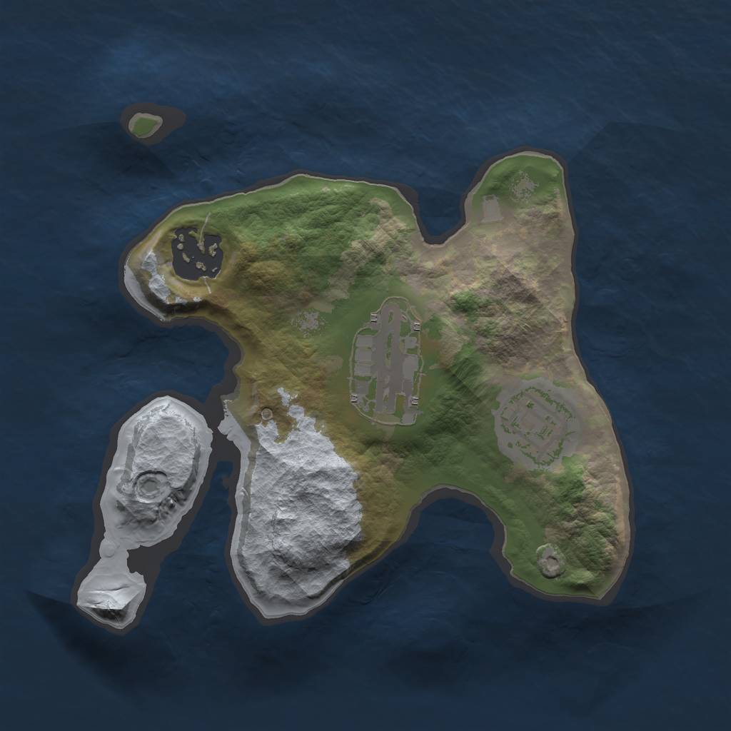 Rust Map: Barren, Size: 2000, Seed: 87654321, 5 Monuments