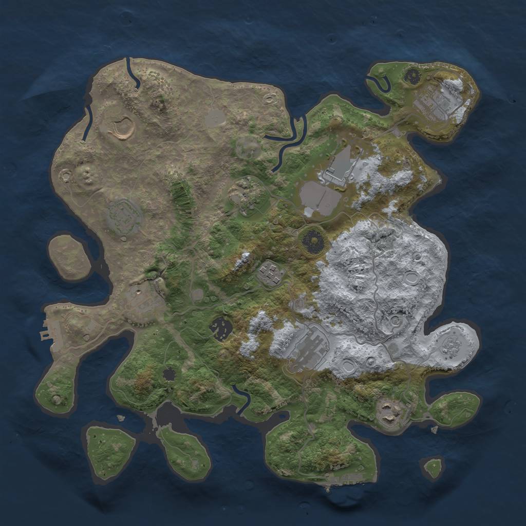 Rust Map: Procedural Map, Size: 3500, Seed: 1568253098, 19 Monuments