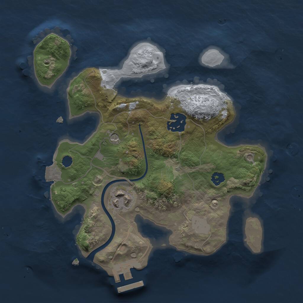 Rust Map: Procedural Map, Size: 2300, Seed: 2147483645, 5 Monuments
