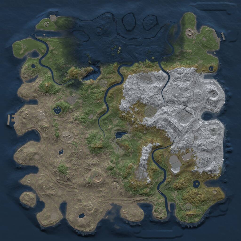 Rust Map: Procedural Map, Size: 4800, Seed: 1563650322, 17 Monuments