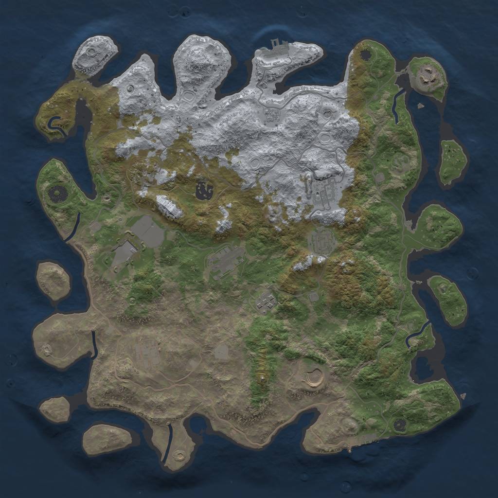 Rust Map: Procedural Map, Size: 4000, Seed: 178839175, 19 Monuments