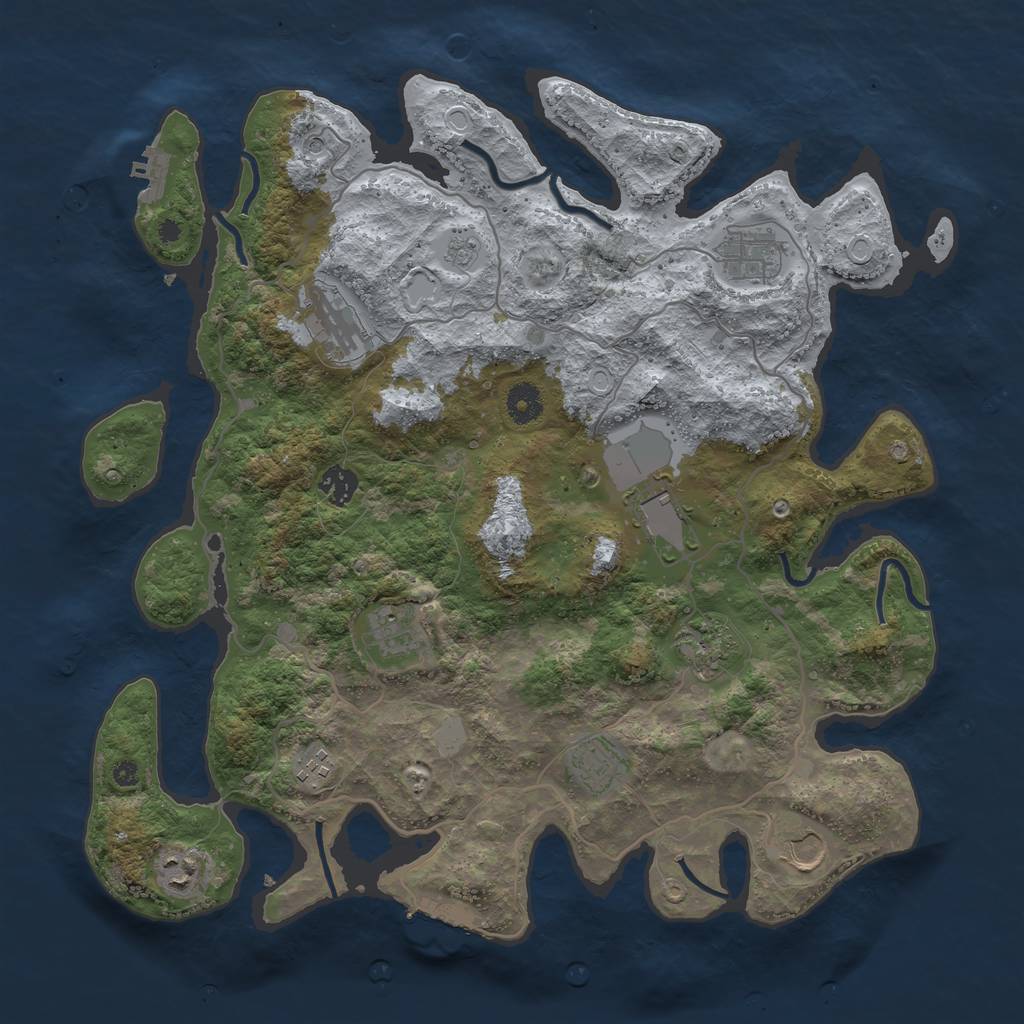 Rust Map: Procedural Map, Size: 4000, Seed: 4596345, 19 Monuments