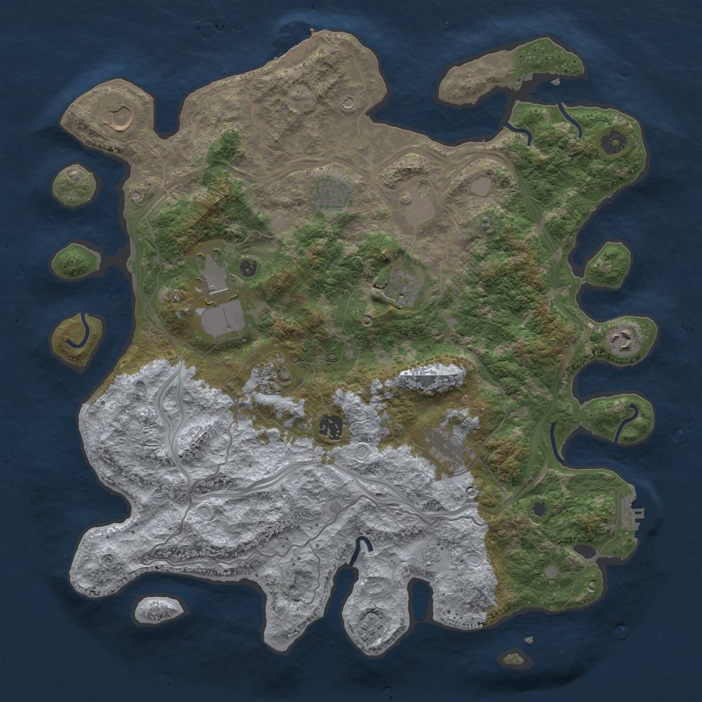 Rust Map: Procedural Map, Size: 4250, Seed: 14351, 19 Monuments