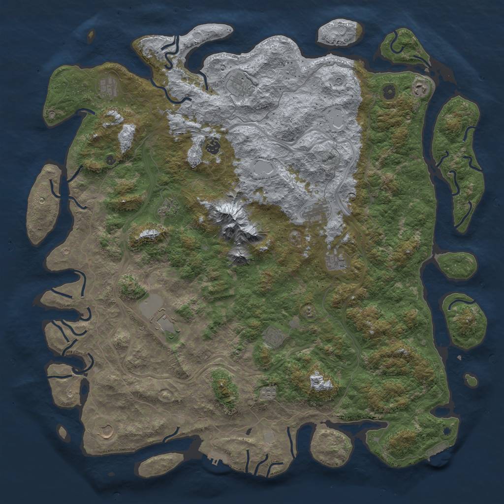 Rust Map: Procedural Map, Size: 5500, Seed: 708072144, 20 Monuments