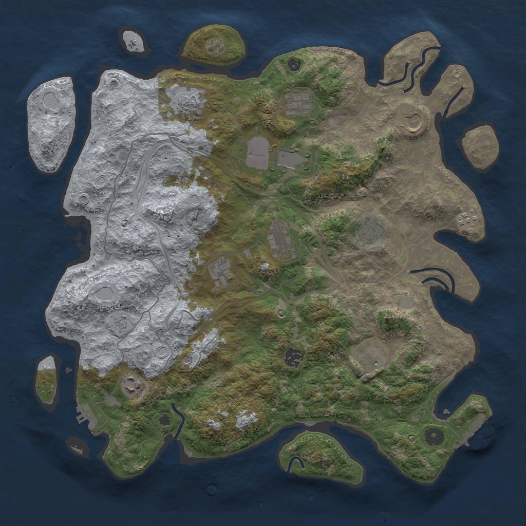 Rust Map: Procedural Map, Size: 4250, Seed: 7227, 20 Monuments