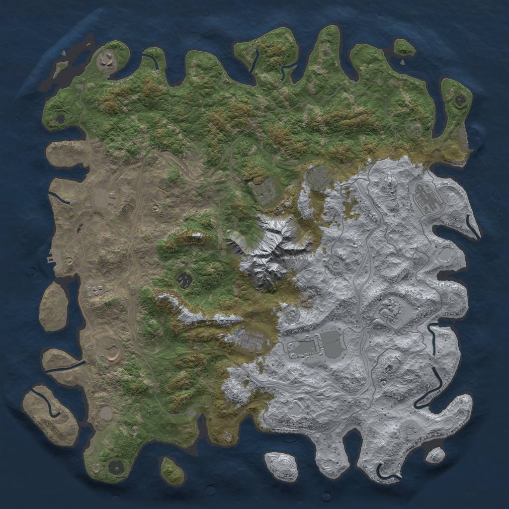 Rust Map: Procedural Map, Size: 5000, Seed: 4657, 20 Monuments