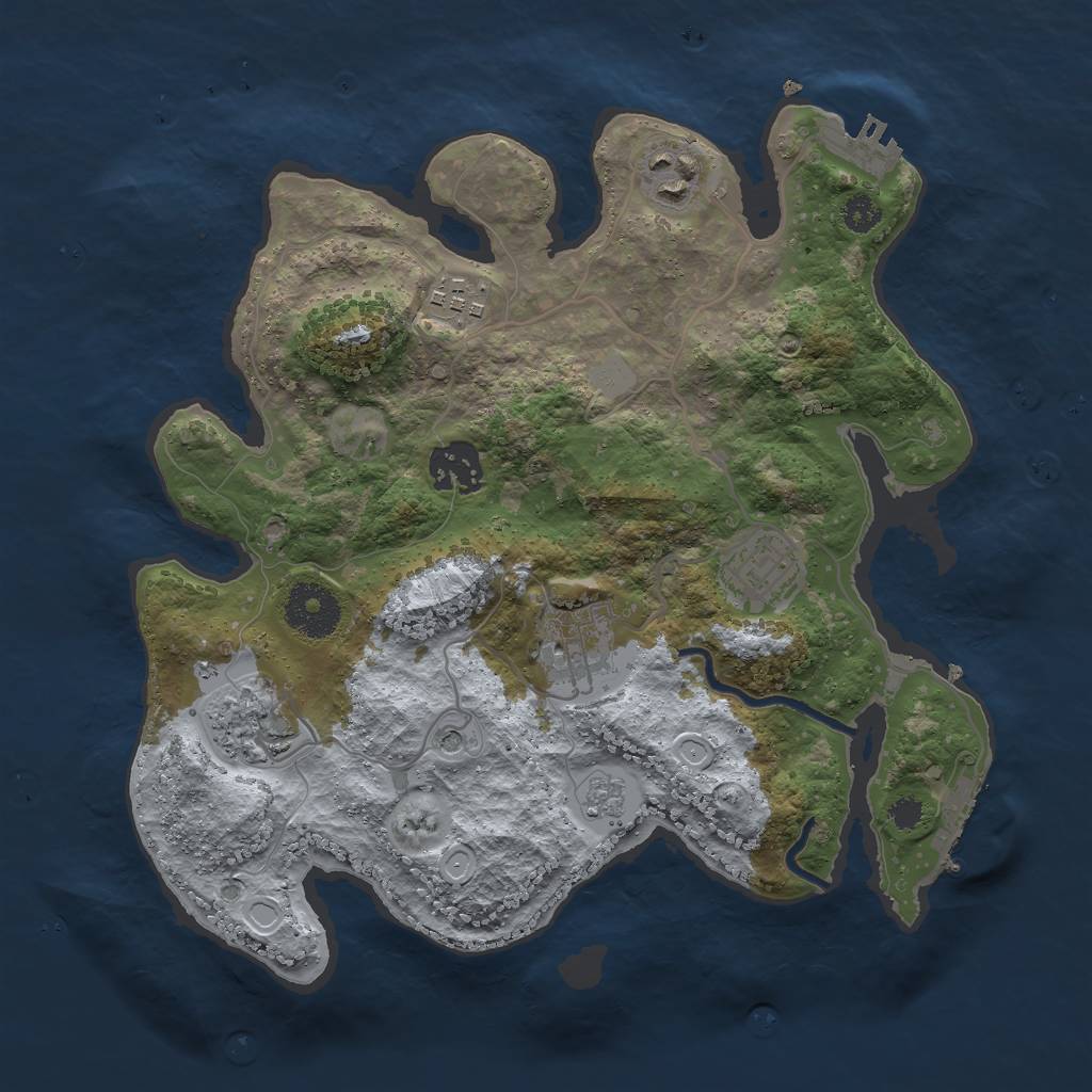 Rust Map: Procedural Map, Size: 3000, Seed: 161, 15 Monuments