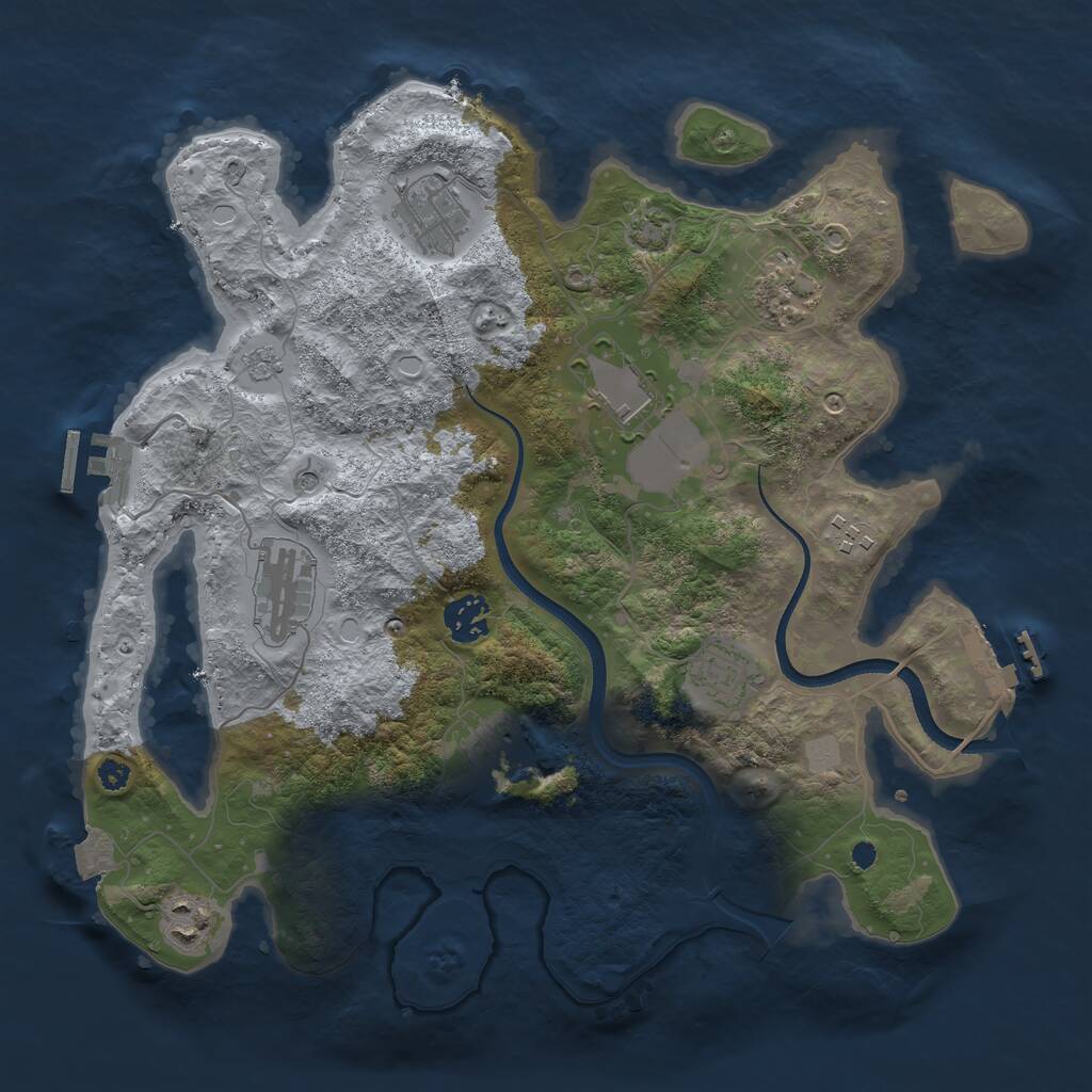 Rust Map: Procedural Map, Size: 3500, Seed: 3226248, 15 Monuments