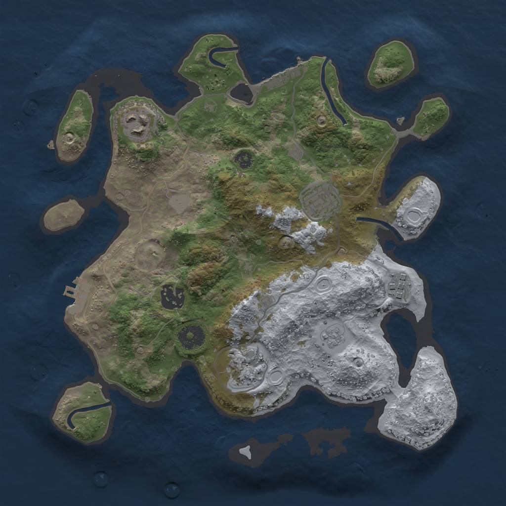 Rust Map: Procedural Map, Size: 3000, Seed: 11235813, 13 Monuments