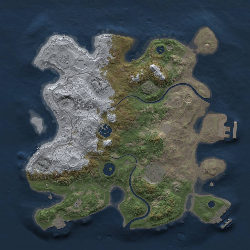 Rust Map: Procedural Map, Size: 3000, Seed: 1471009034, 9 Monuments