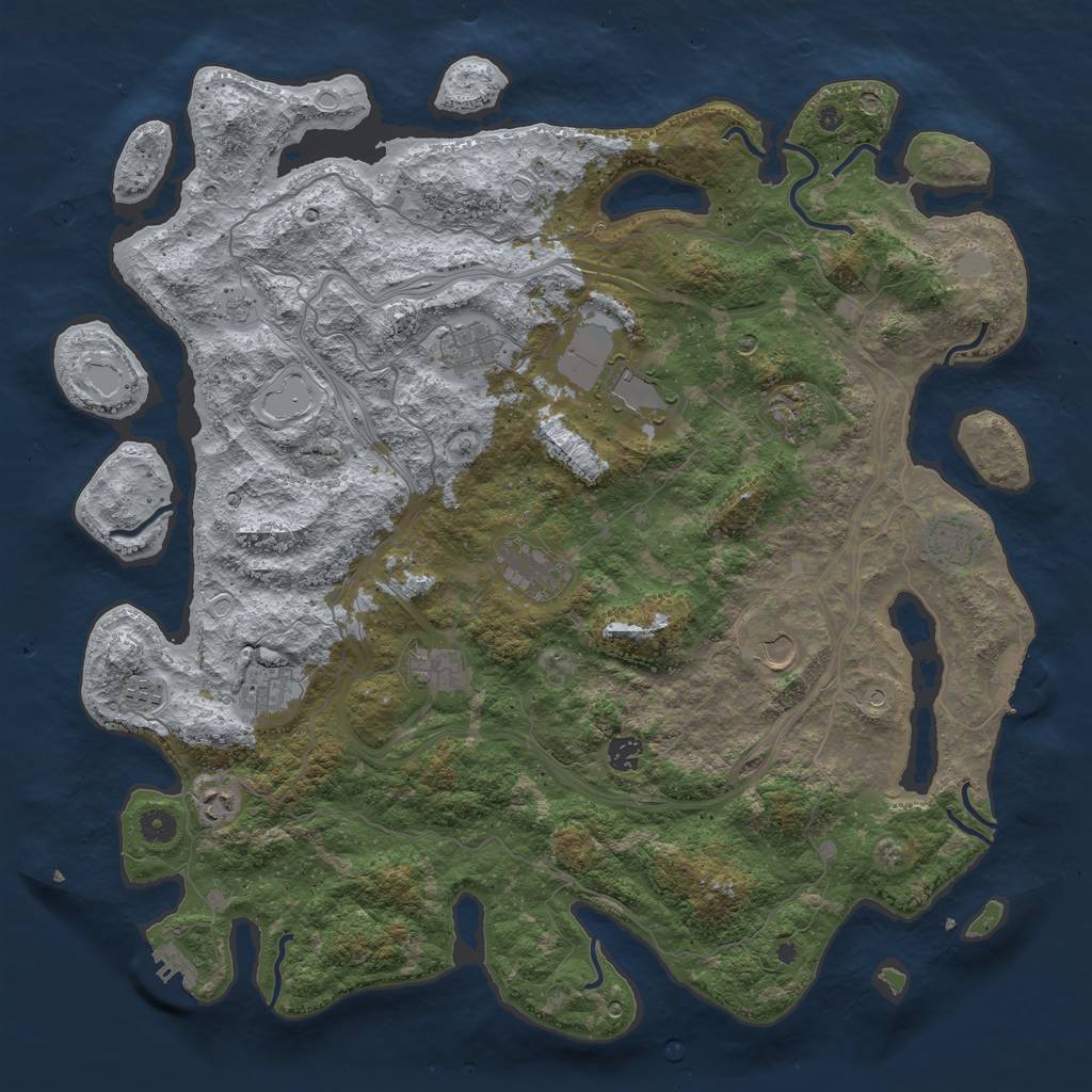 Rust Map: Procedural Map, Size: 4600, Seed: 31487, 20 Monuments