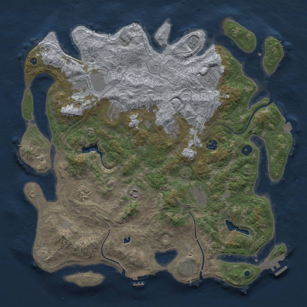 Rust Map: Procedural Map, Size: 4400, Seed: 1016, 16 Monuments