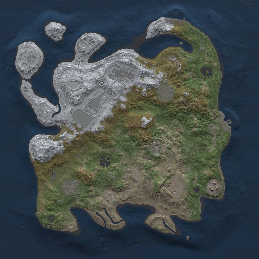 Rust Map: Procedural Map, Size: 3500, Seed: 2467894, 17 Monuments