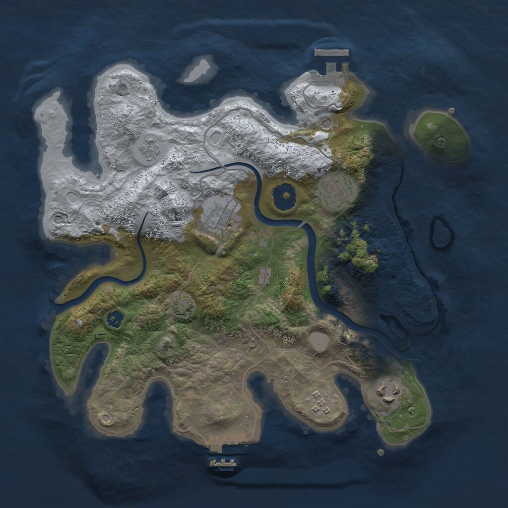 Rust Map: Procedural Map, Size: 3000, Seed: 107571516, 10 Monuments