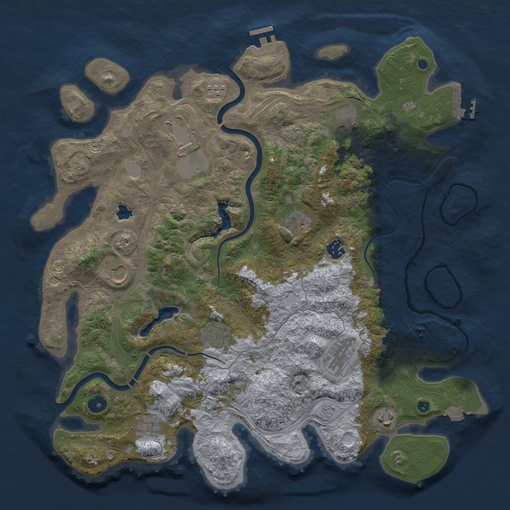 Rust Map: Procedural Map, Size: 4300, Seed: 1082033791, 16 Monuments