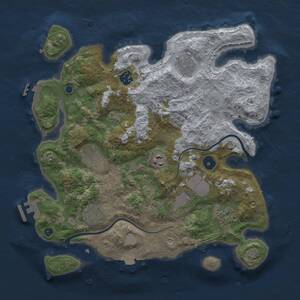 Thumbnail Rust Map: Procedural Map, Size: 3500, Seed: 1696763519, 14 Monuments