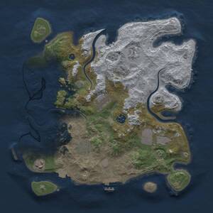 Thumbnail Rust Map: Procedural Map, Size: 3500, Seed: 1696763519, 13 Monuments