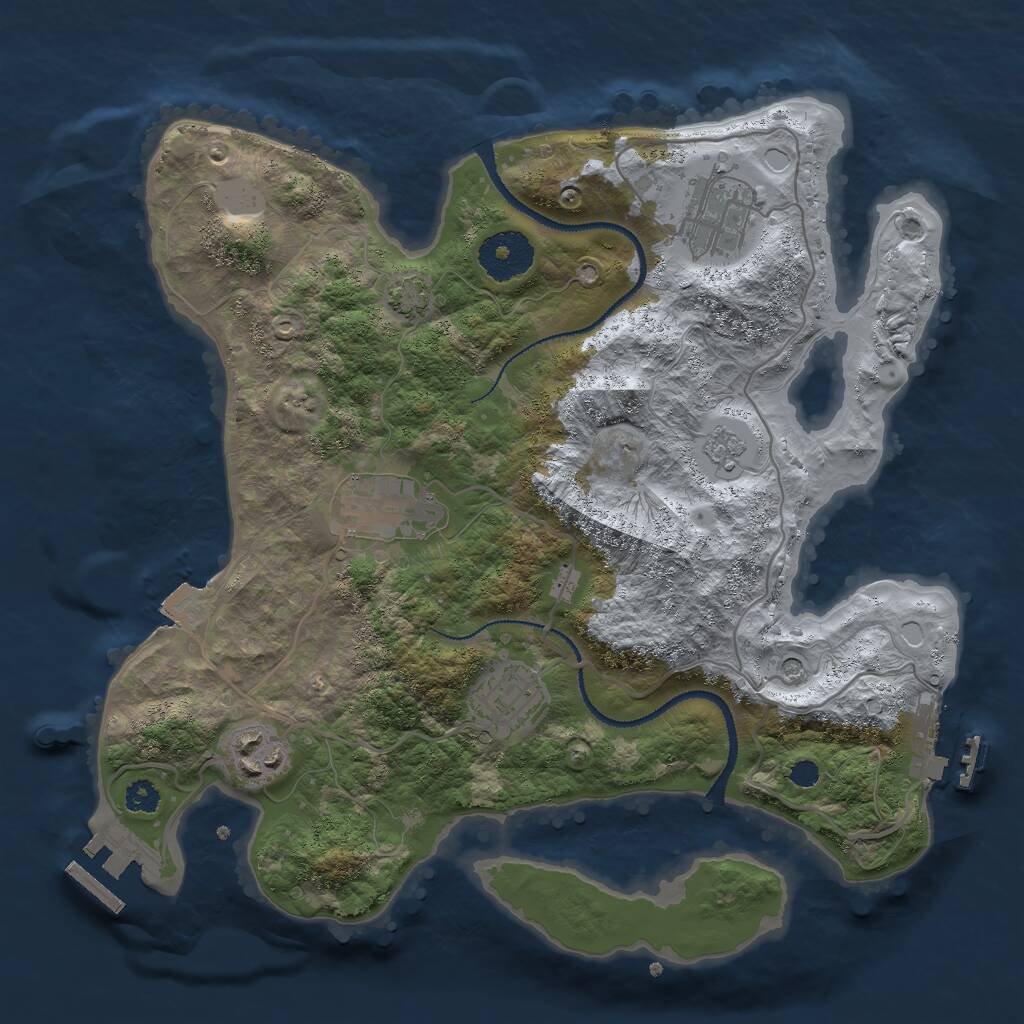 Rust Map: Procedural Map, Size: 3000, Seed: 1178379854, 10 Monuments