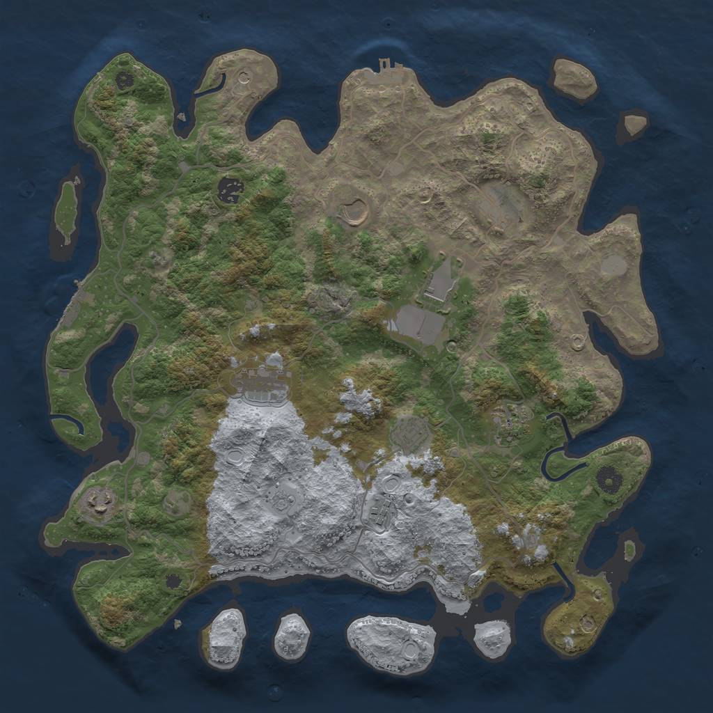 Rust Map: Procedural Map, Size: 4000, Seed: 12753463, 16 Monuments