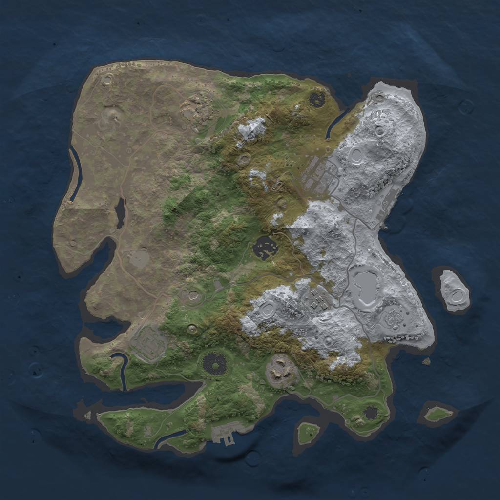 Rust Map: Procedural Map, Size: 3200, Seed: 2154111, 15 Monuments