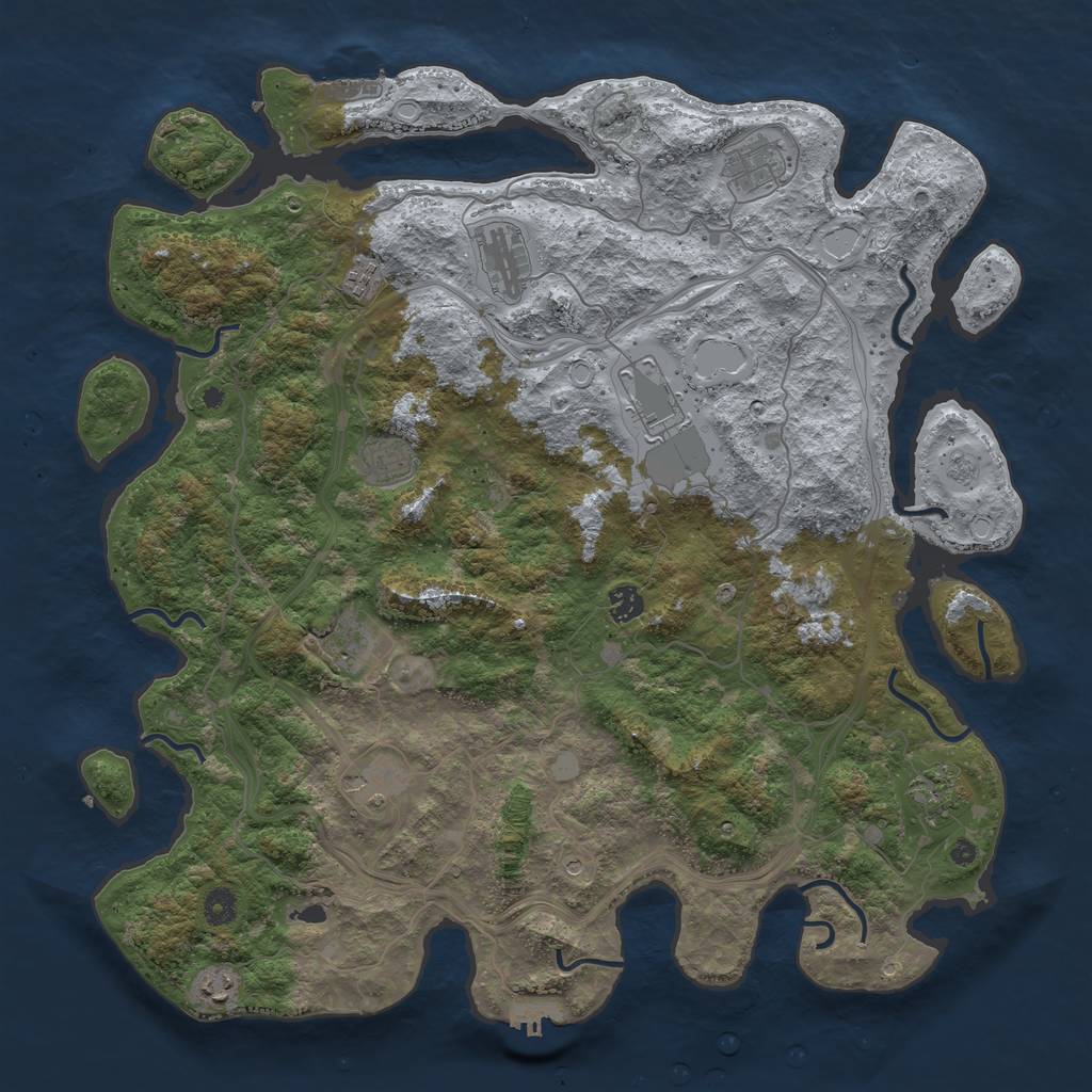 Rust Map: Procedural Map, Size: 4500, Seed: 4172038, 19 Monuments