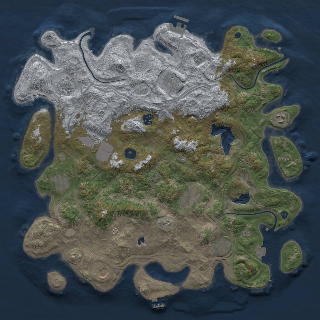 Rust Map: Procedural Map, Size: 4250, Seed: 1275175698, 16 Monuments