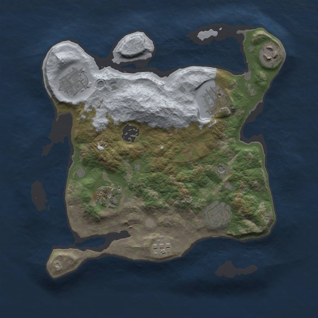 Rust Map: Barren, Size: 2800, Seed: 740585793, 10 Monuments